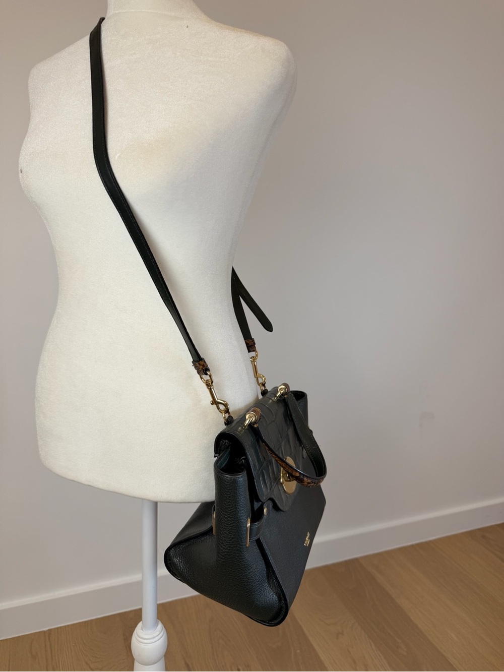 Coach Blake Flap Carryall with Croc-Flap and Snake-Print Handles - Picture 9 of 10
